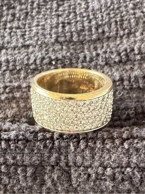 (SOLD) Vintage Solid Yellow Gold Pave CZ Ring Size 6 1/4 (8 grams)